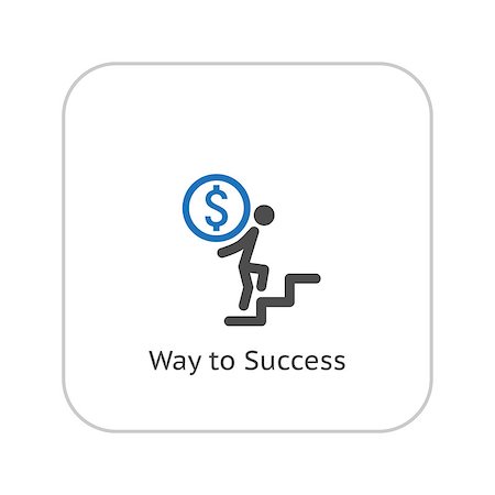 simsearch:400-08159452,k - Way to Success Icon. Business Concept. Flat Design. Isolated Illustration. Stock Photo - Budget Royalty-Free & Subscription, Code: 400-08405989