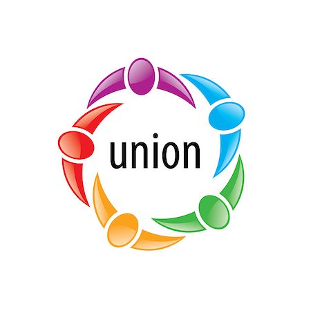 simsearch:400-06172492,k - Abstract vector logo colored people in the Union Photographie de stock - Aubaine LD & Abonnement, Code: 400-08406037