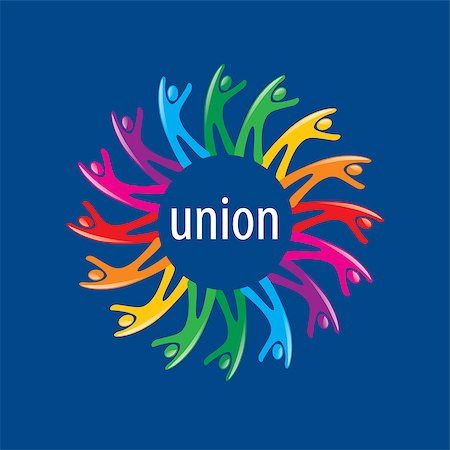 simsearch:400-06172492,k - Abstract vector logo colored people in the Union Photographie de stock - Aubaine LD & Abonnement, Code: 400-08406038