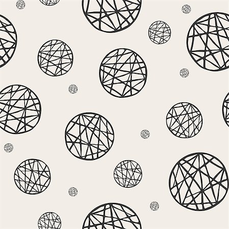 Seamless pattern with sketch black circles. Hand drawn abstract background in vector format. Monochrome childish pattern. Grunge style Stock Photo - Budget Royalty-Free & Subscription, Code: 400-08406157