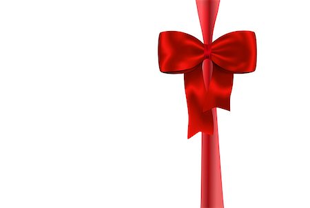 simsearch:400-06199913,k - Red gift ribbon with luxurious bow isolated on white background. Vector illustration Stock Photo - Budget Royalty-Free & Subscription, Code: 400-08406165