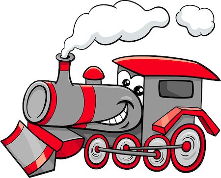 simsearch:400-08134329,k - Cartoon Illustration of Steam Engine Locomotive Transport Character Stock Photo - Budget Royalty-Free & Subscription, Code: 400-08406213