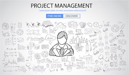 davidarts (artist) - Project Management concept with Doodle design style :people inteview, skill testing, clear selection. Modern style illustration for web banners, brochure and flyers. Stock Photo - Budget Royalty-Free & Subscription, Code: 400-08406277