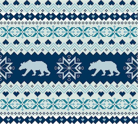 simsearch:400-07250489,k - Seamless  blue knitted pattern with bears Foto de stock - Super Valor sin royalties y Suscripción, Código: 400-08406453