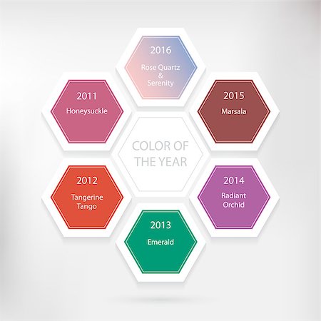 sasha2538 (artist) - Color of the year concept. Vector infographic design with hexagons on the grey background. Modern minimal style infographic Stockbilder - Microstock & Abonnement, Bildnummer: 400-08406460