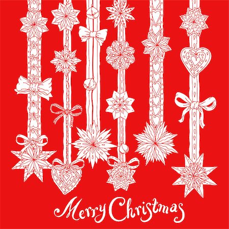 simsearch:400-06564249,k - Christmas vignette  with decorative items, hand-drawing includes text Merry Christmas Stockbilder - Microstock & Abonnement, Bildnummer: 400-08406539