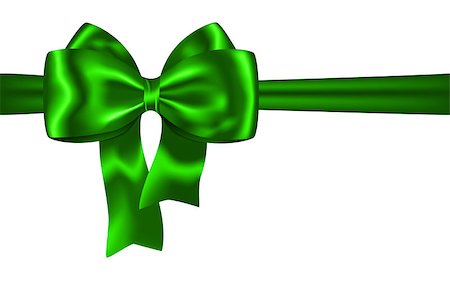 simsearch:400-06199913,k - Green ribbon and bow for festive decorations. Vector illustration Stock Photo - Budget Royalty-Free & Subscription, Code: 400-08406740