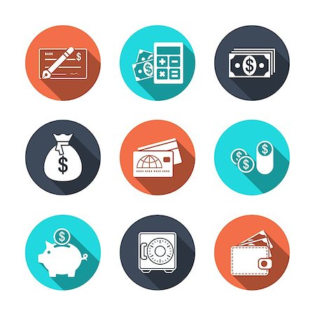 simsearch:400-04130596,k - Finance Icons with Shadow. Editable EPS vector format Stock Photo - Budget Royalty-Free & Subscription, Code: 400-08406830