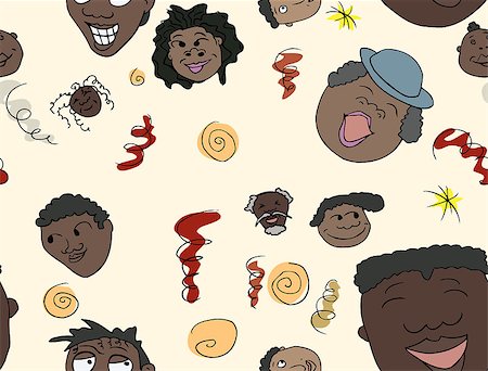 Seamless background pattern of faces with positive expressions Stock Photo - Budget Royalty-Free & Subscription, Code: 400-08406879