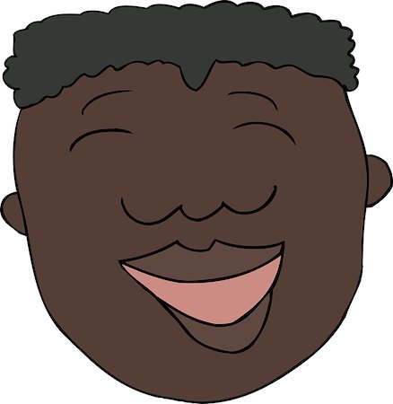Doodle cartoon of laughing African male over white Stock Photo - Budget Royalty-Free & Subscription, Code: 400-08406881