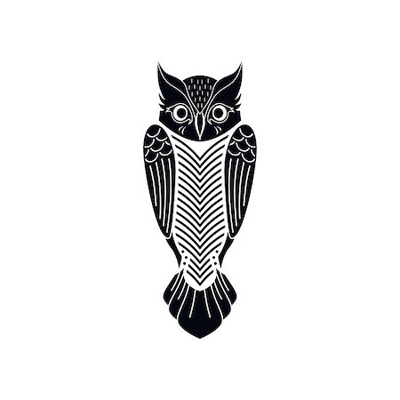 decorative owl bird theme vector art illustration Stock Photo - Budget Royalty-Free & Subscription, Code: 400-08406946