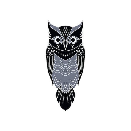 decorative owl bird theme vector art illustration Stock Photo - Budget Royalty-Free & Subscription, Code: 400-08406947