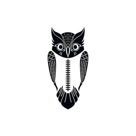 decorative owl bird theme vector art illustration Stock Photo - Budget Royalty-Free & Subscription, Code: 400-08406948