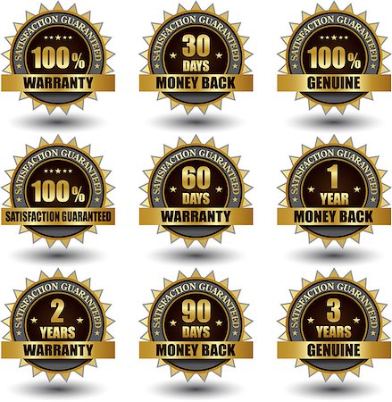 Vector set of 100 percent satisfaction guarantee golden labels Stockbilder - Microstock & Abonnement, Bildnummer: 400-08406953