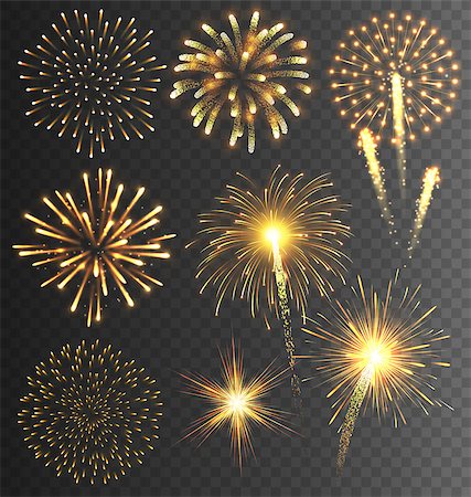 simsearch:400-05706439,k - Festive Golden Firework Salute Burst on Transparent Background Foto de stock - Royalty-Free Super Valor e Assinatura, Número: 400-08407149