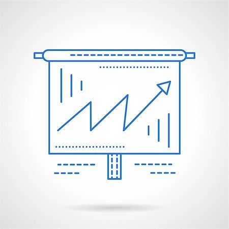 simsearch:400-06952963,k - Presentation roller board with growing chart. Business development, web presentation or project. Blue flat line style vector icon. Design element for website, mobile app, business. Stock Photo - Budget Royalty-Free & Subscription, Code: 400-08407458