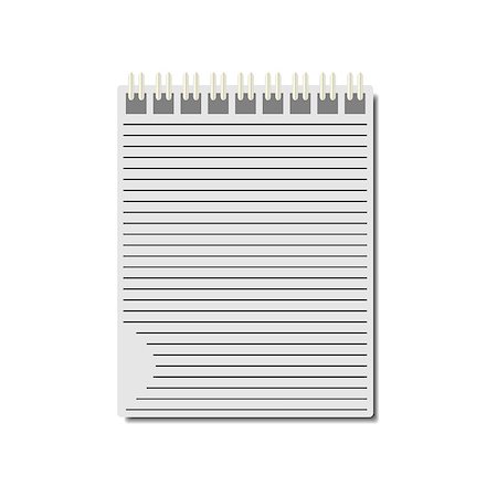 simsearch:400-07050311,k - Notebook with metal spiral on white background, vector illustration. Photographie de stock - Aubaine LD & Abonnement, Code: 400-08407504