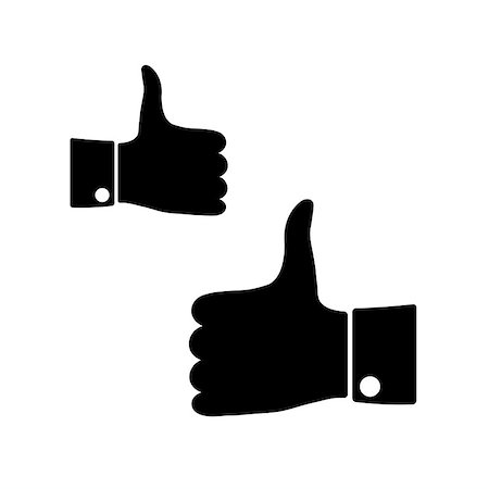 simsearch:400-04902778,k - Black icons thumbs up on a white background, left and right hand, vector illustration. Stock Photo - Budget Royalty-Free & Subscription, Code: 400-08407503