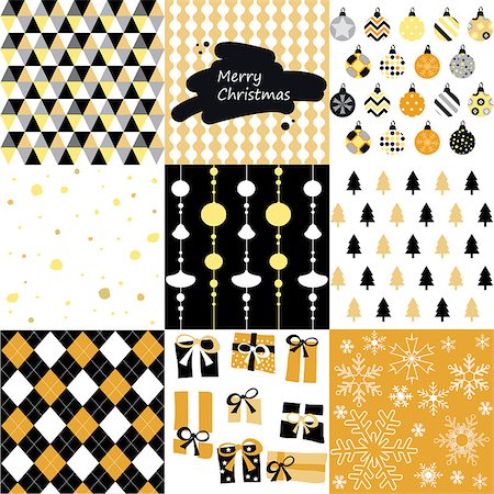 simsearch:400-08300223,k - Merry christmas, seamless pattern set background Stock Photo - Budget Royalty-Free & Subscription, Code: 400-08407562