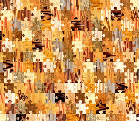 simsearch:400-07831890,k - Background with wooden patterns of different colors and puzzle shapes. Endless texture can be used for wallpaper, pattern fills, web page background, surface textures Photographie de stock - Aubaine LD & Abonnement, Code: 400-08407744