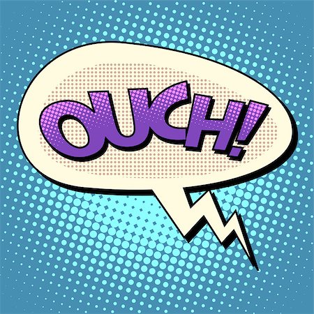 screaming bubble - ouch comic bubble text pop art retro style surprise problem news Stock Photo - Budget Royalty-Free & Subscription, Code: 400-08407759