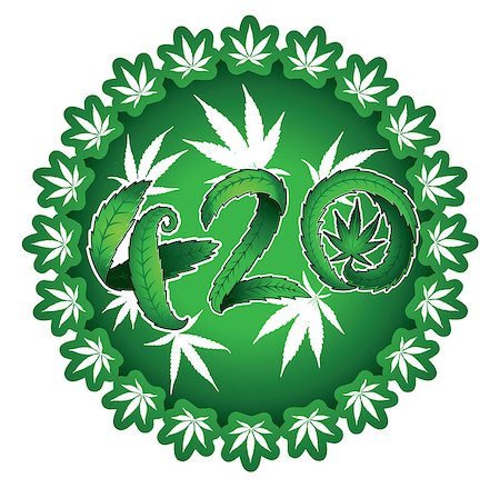 simsearch:400-08493359,k - Green marijuana cannabis leaf 420 text vector illustration Stock Photo - Budget Royalty-Free & Subscription, Code: 400-08407860