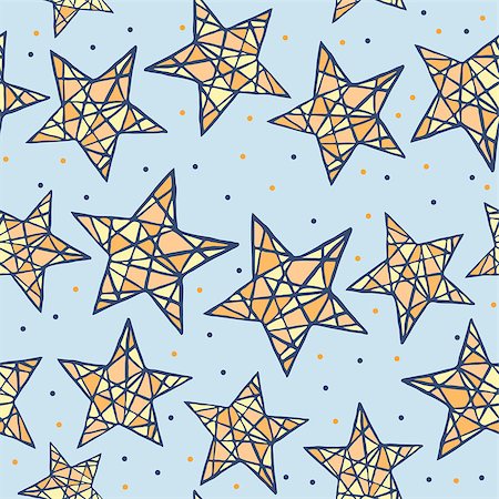 simsearch:400-08401650,k - Seamless stars pattern. Hand drawn abstract background in vector format. Colorful childish pattern. Grunge style Foto de stock - Royalty-Free Super Valor e Assinatura, Número: 400-08407973