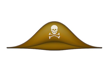 simsearch:400-04098342,k - Pirate hat with skull symbol on white background Fotografie stock - Microstock e Abbonamento, Codice: 400-08408044