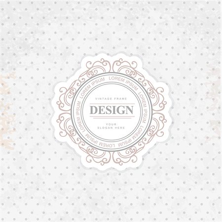 quality of text - Retro Vintage template Insignia on retro background. Luxury elegant design for cafe, restaurant, boutique, hotel, store, jewelry, badges and  label. Stock Photo - Budget Royalty-Free & Subscription, Code: 400-08408082