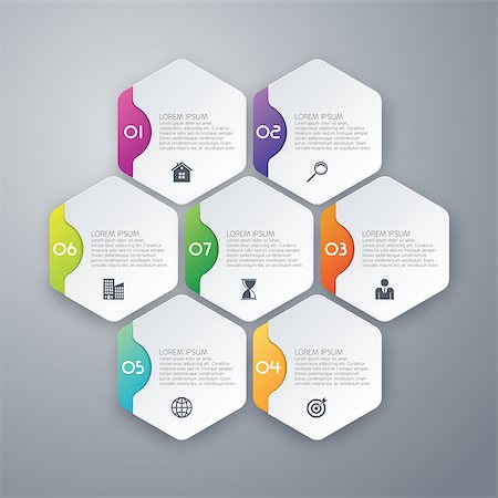 Vector illustration infographics of hexagons. Foto de stock - Super Valor sin royalties y Suscripción, Código: 400-08408237