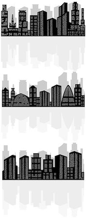 diminishing - Vector illustration of a abstract city silhouette Foto de stock - Super Valor sin royalties y Suscripción, Código: 400-08408308