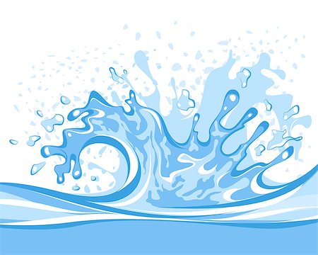 simsearch:400-08646237,k - Vector illustration of a blue water splash Stock Photo - Budget Royalty-Free & Subscription, Code: 400-08408317