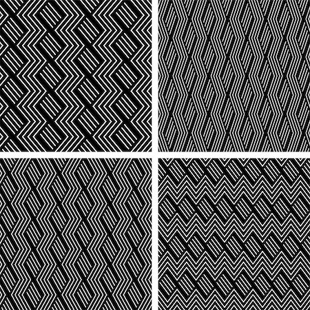 simsearch:400-08409083,k - Seamless zigzag patterns. Geometric textures set. Vector art. Photographie de stock - Aubaine LD & Abonnement, Code: 400-08408349