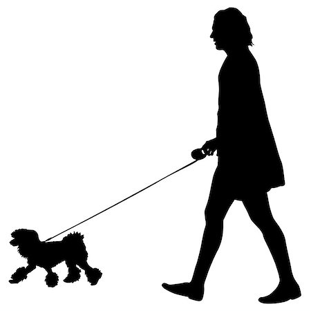 simsearch:400-04792278,k - Silhouette of people and dog. Vector illustration. Fotografie stock - Microstock e Abbonamento, Codice: 400-08408386