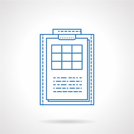 simsearch:400-08196033,k - Office clipboard with checklist or table. Management items. Blue flat line style vector icon. Design element for website, mobile app, business. Stock Photo - Budget Royalty-Free & Subscription, Code: 400-08408434