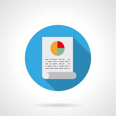 report document icon - Business web article with colored diagram. Market analysis, blogging, report. Round flat color vector icon with long shadow. Web design element for website and mobile app. Stock Photo - Budget Royalty-Free & Subscription, Code: 400-08408433