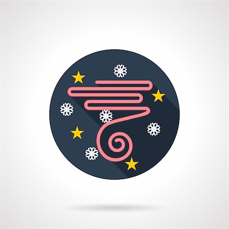 simsearch:400-09070151,k - New Year midnight party. Red curly serpentine decoration. Round blue flat color vector icon. Design element for website, mobile app, business. Foto de stock - Super Valor sin royalties y Suscripción, Código: 400-08408460