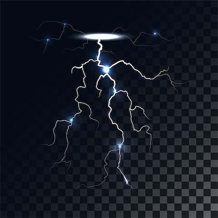 simsearch:400-05301926,k - Vector lightning light effect. The forces of nature and weather. Magical power and energy. Thunder rain element Stock Photo - Budget Royalty-Free & Subscription, Code: 400-08408504