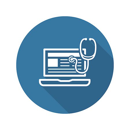 doctor business computer - Medical Blog Icon with Laptop. Flat Design. Isolated. Stock Photo - Budget Royalty-Free & Subscription, Code: 400-08408536