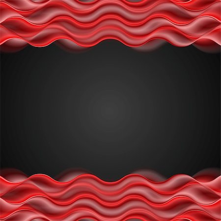 simsearch:400-08291134,k - Abstract red wavy dark background. Vector design Stock Photo - Budget Royalty-Free & Subscription, Code: 400-08408609