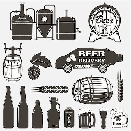 Vintage craft beer brewery emblems, labels and design elements Stock Photo - Budget Royalty-Free & Subscription, Code: 400-08409164