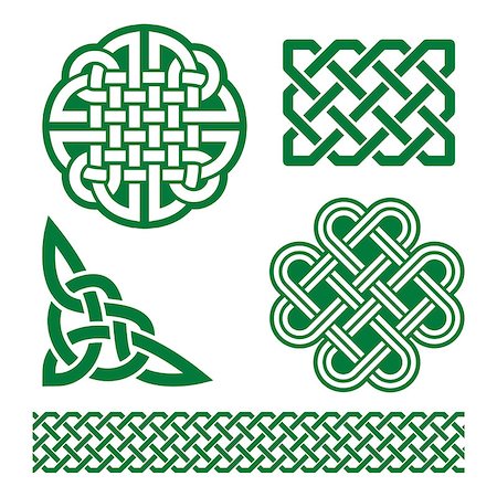 simsearch:400-04788857,k - Set of traditional Celtic symbols in green isolated on white - vector Foto de stock - Super Valor sin royalties y Suscripción, Código: 400-08409243