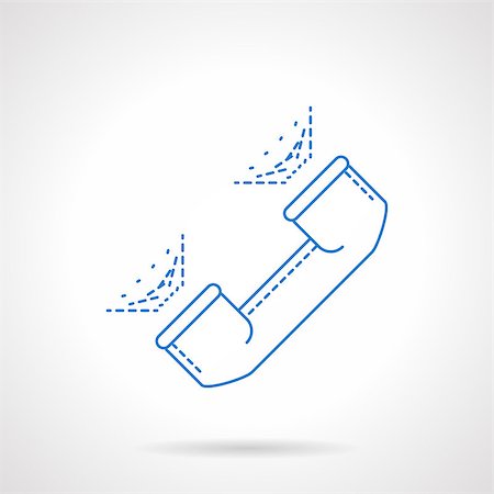 simsearch:400-05110035,k - Phone talk, contact symbol. Management, service and support, organization. Blue flat line style vector icon. Single web design element for mobile app or website. Foto de stock - Royalty-Free Super Valor e Assinatura, Número: 400-08409324