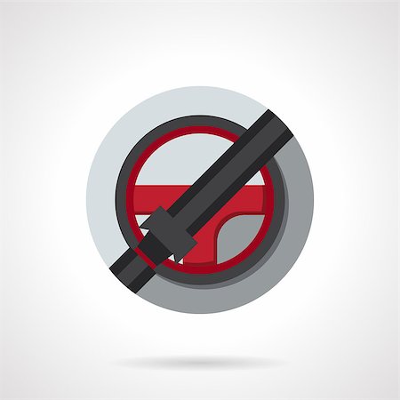 simsearch:400-09136922,k - Red steering wheel with locked seatbelt. Driver safety symbol, car insurance. Round flat color style vector icon. Single web design element for mobile app or website. Photographie de stock - Aubaine LD & Abonnement, Code: 400-08409320