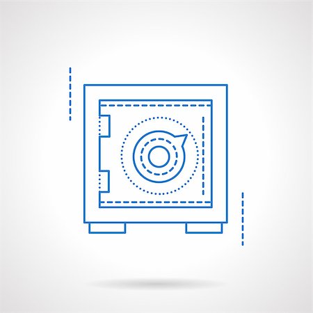 Safe or safety deposit box. Financial savings, banking. Blue flat line style vector icon. Single web design element for mobile app or website. Fotografie stock - Microstock e Abbonamento, Codice: 400-08409332