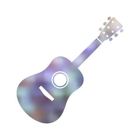 simsearch:400-08414976,k - Single colorful blurred guitar icon on white Stock Photo - Budget Royalty-Free & Subscription, Code: 400-08409533