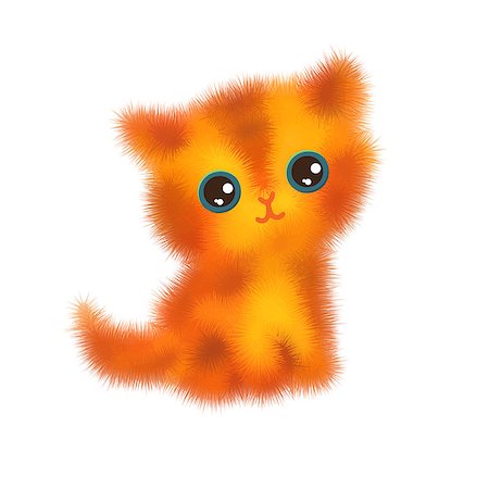 simsearch:400-08532268,k - Illustration of funny cartoon kittens. Red fluffy cat isolated on white background. Vector illustration. Photographie de stock - Aubaine LD & Abonnement, Code: 400-08409549