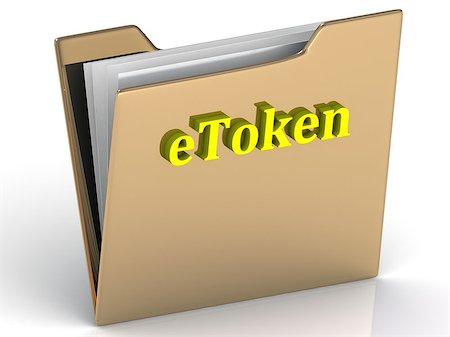 simsearch:400-09097337,k - eToken- bright color letters on a gold folder on a white background Stock Photo - Budget Royalty-Free & Subscription, Code: 400-08409584