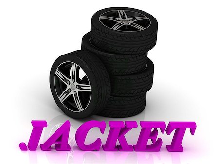 dress zipper woman - JACKET- bright letters and rims mashine black wheels on a white background Stock Photo - Budget Royalty-Free & Subscription, Code: 400-08409610