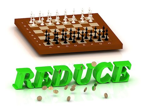 simsearch:400-04001344,k - REDUCE- inscription of green letters and chess on white background Stock Photo - Budget Royalty-Free & Subscription, Code: 400-08409627